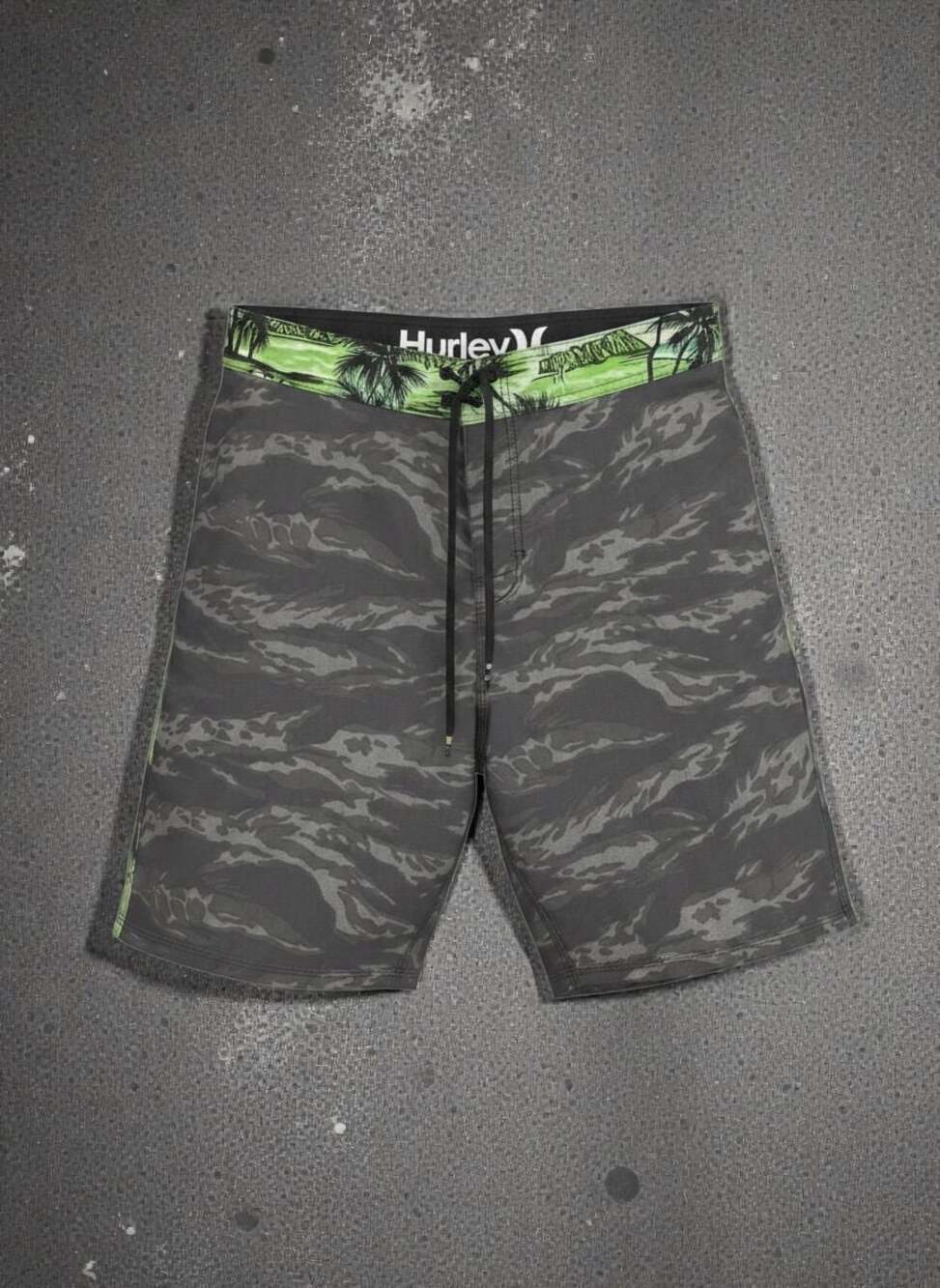 Hurley Phantom Board Shorts Gray Camo Tropical Print Men's Size 36